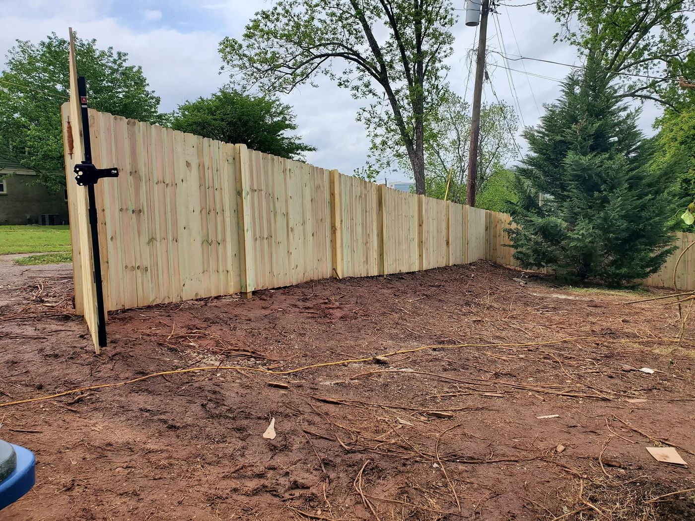 After: double sided wood privacy fence with Amish fence boards
