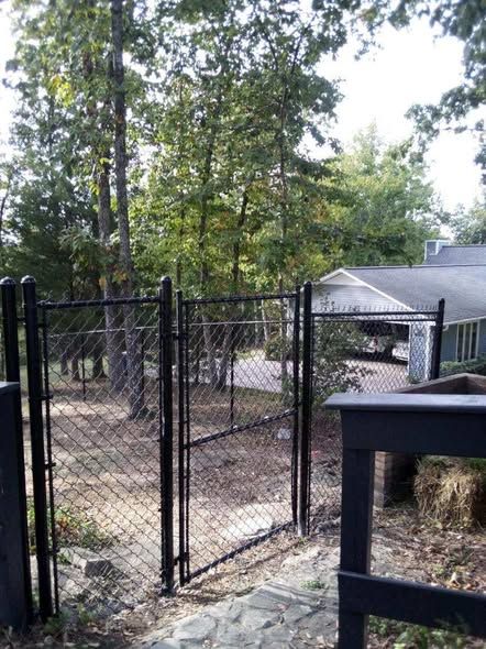 5 foot black vinyl coated chain link walk gate